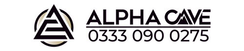 Alpha Cave Logo With Phone Number